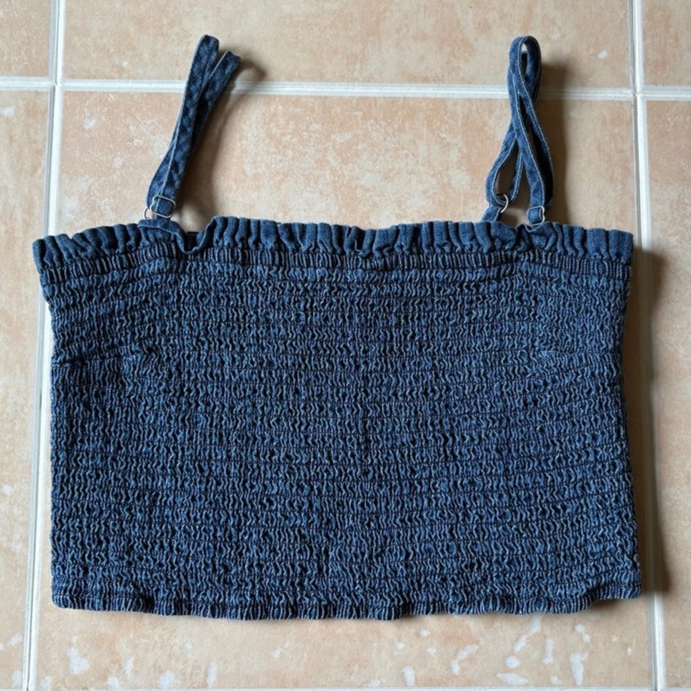 Abercrombie & Fitch Blue Crop Tank Top Large